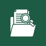 File folder and magnifying glass illustration