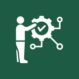 Man interacting with mechanical cog